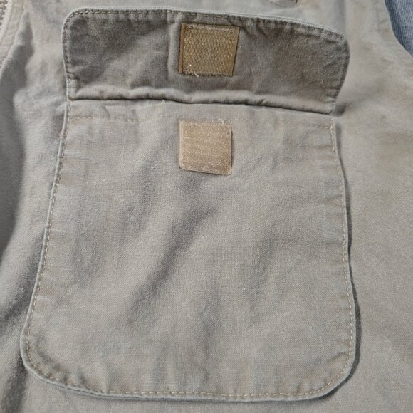Vintage Banana Republic Photojournalist Safari Vest Khaki Canvas Msns Large - Picture 6 of 14